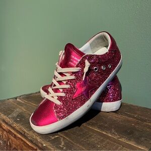 Golden Goose Hot Pink Super-Star Classic Glitter Size 38, women’s 8 Sneakers